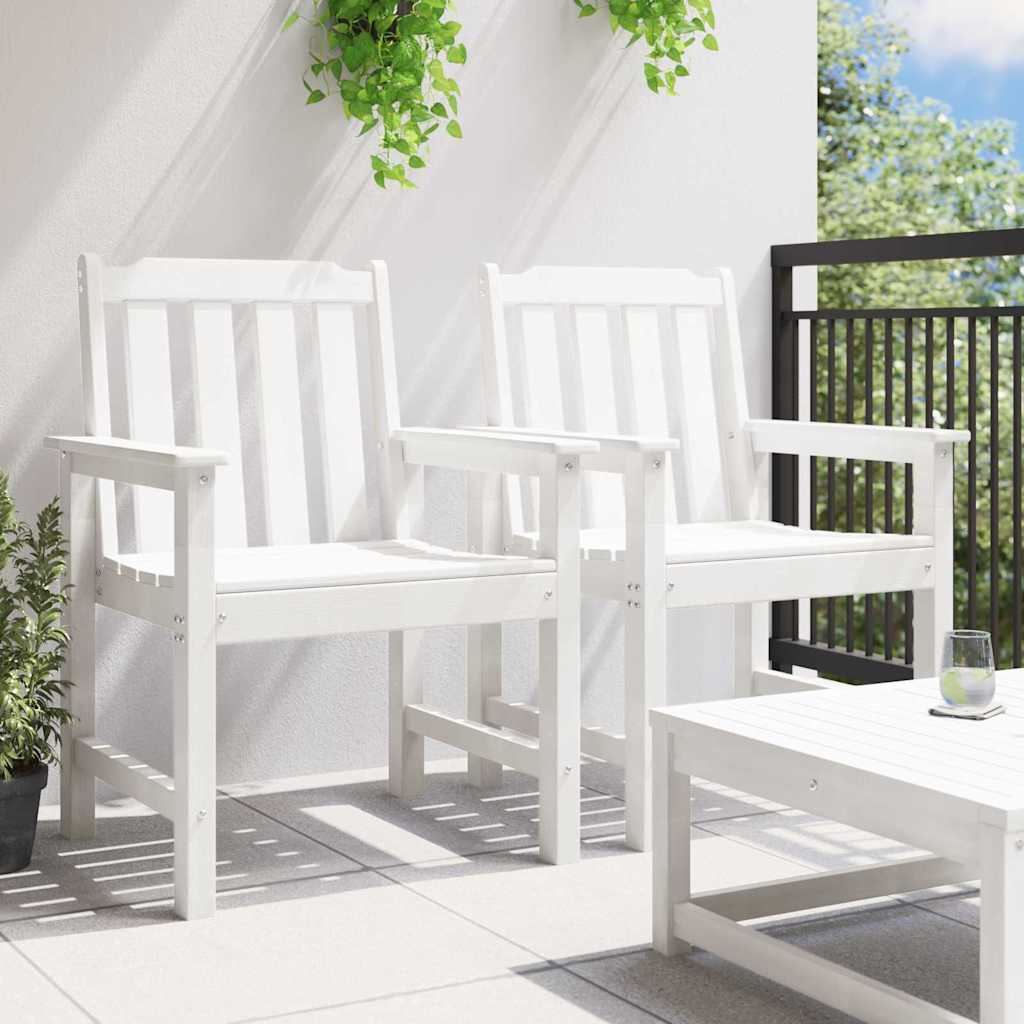 Garden Dining Chair 2 pcs White 65.5 x 59 x 88cm HDPE